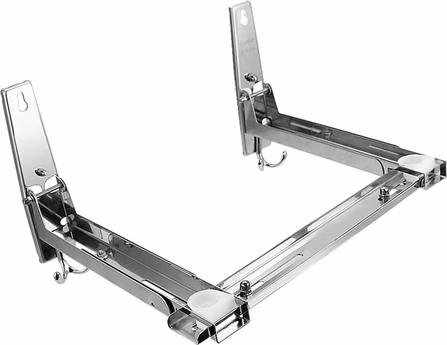 Ripiano/supporto per microonde - Montaggio a parete estraibile - Acciaio inossidabile 304 - Larghezza regolabile - Contenitore da cucina - Argento