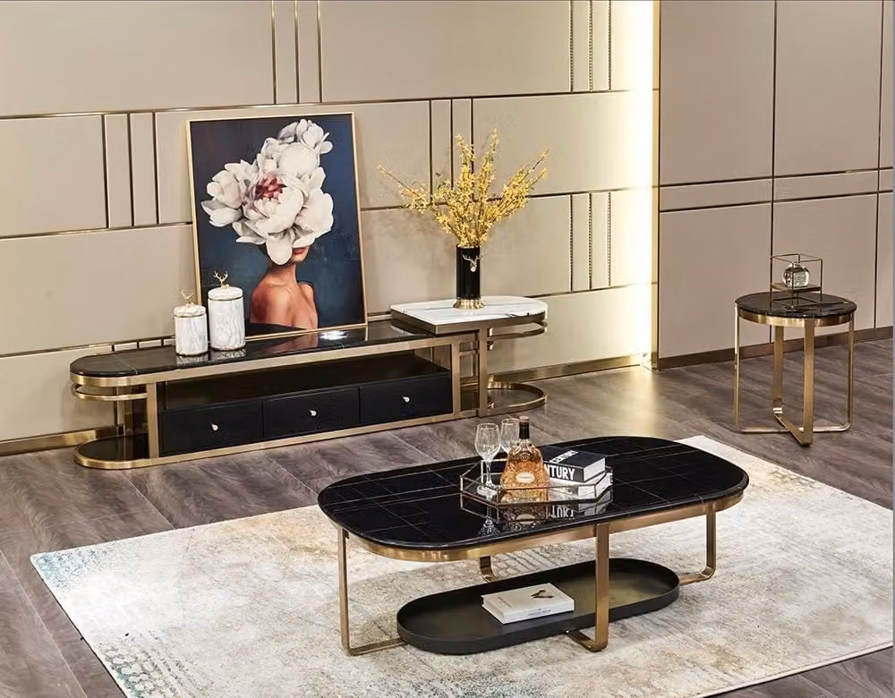 Wohnzimmer Set Sidebaord Couchtisch Beistelltisch Tisch 3tlg. Komplett Garnitur