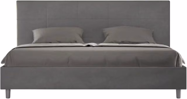 Letto matrimoniale king size Mika Ityhome con rete imbottita in microfibra grigio L/P: 180 x 200 cm – 1