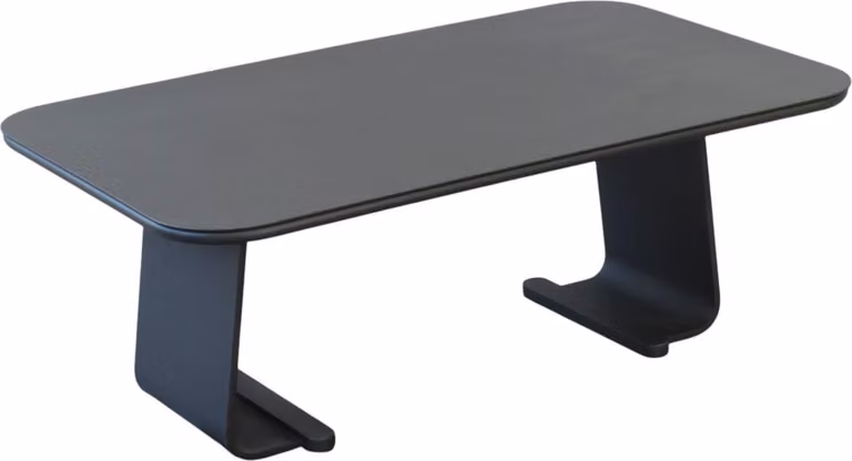 Milani Home - tavolino da giardino, alluminio, grigio scuro e antracite, piano 60 x 100 cm