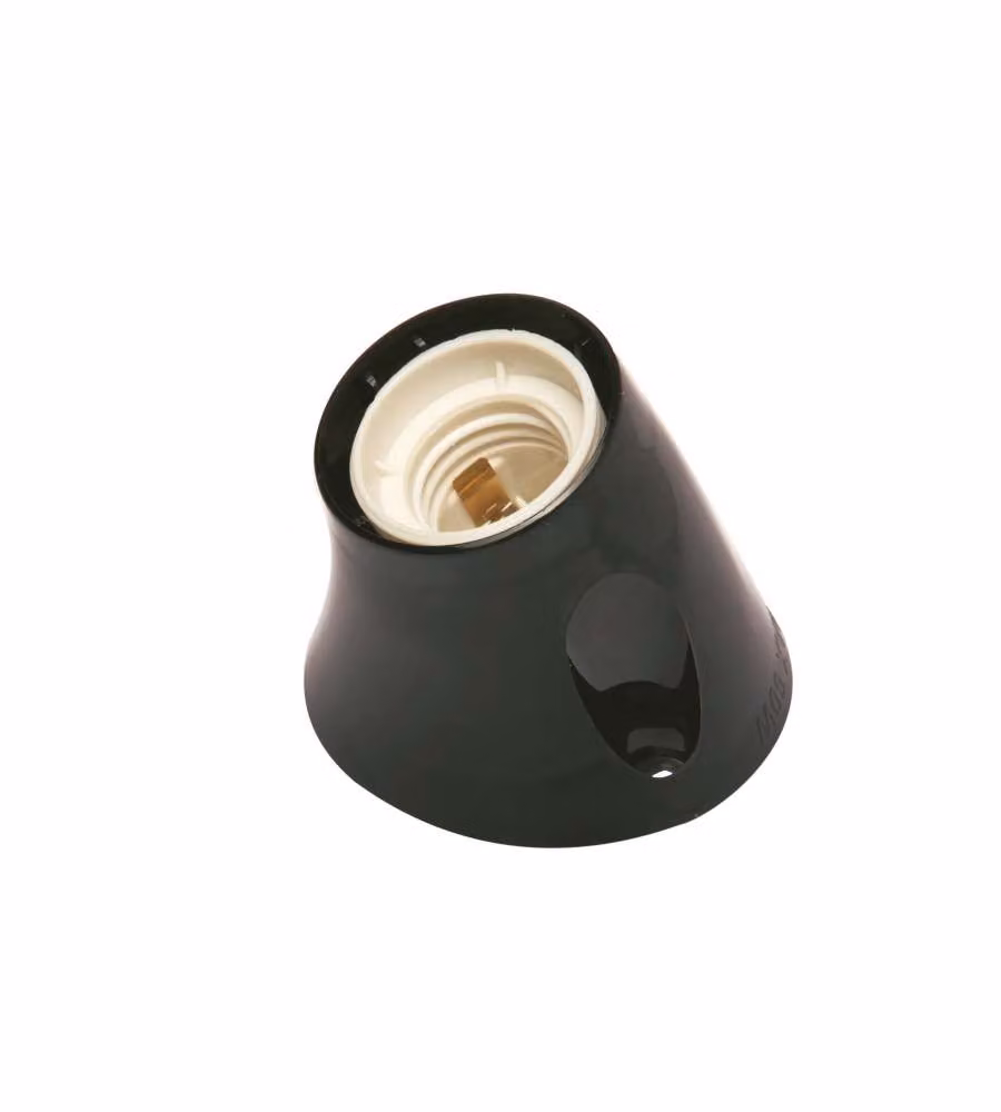 Portalampada da parete E27 Nero