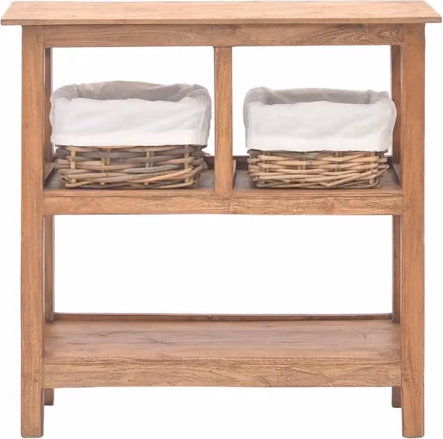 Tavolo Consolle in Legno Massello di Mogano 69x28x70 cm 244489