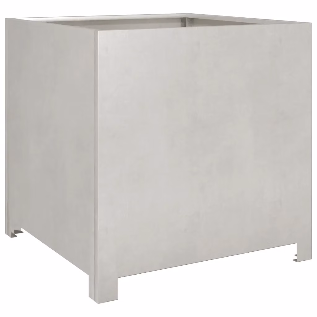 Fioriera da giardino e vaso da esterno Design Mania in acciaio inox color argento L/P/H: 50 x 50 x 50 cm – 2