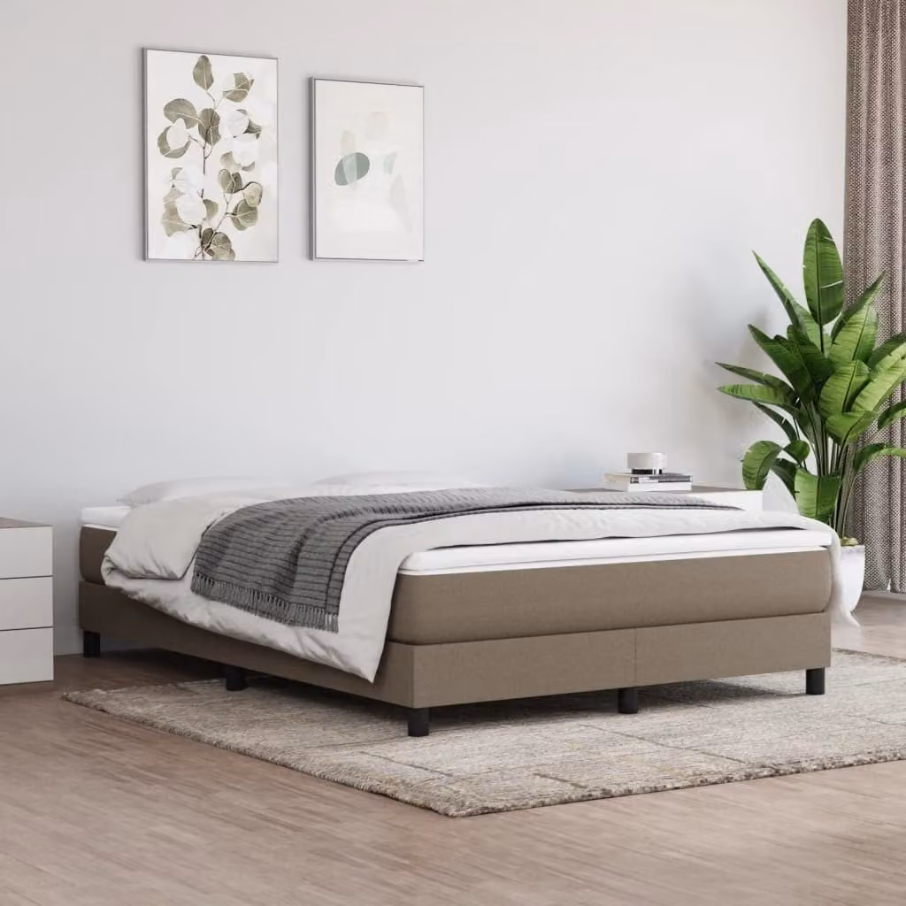 The Living Store Materasso a molle insacchettate Taupe 140x190x20 cm tessuto