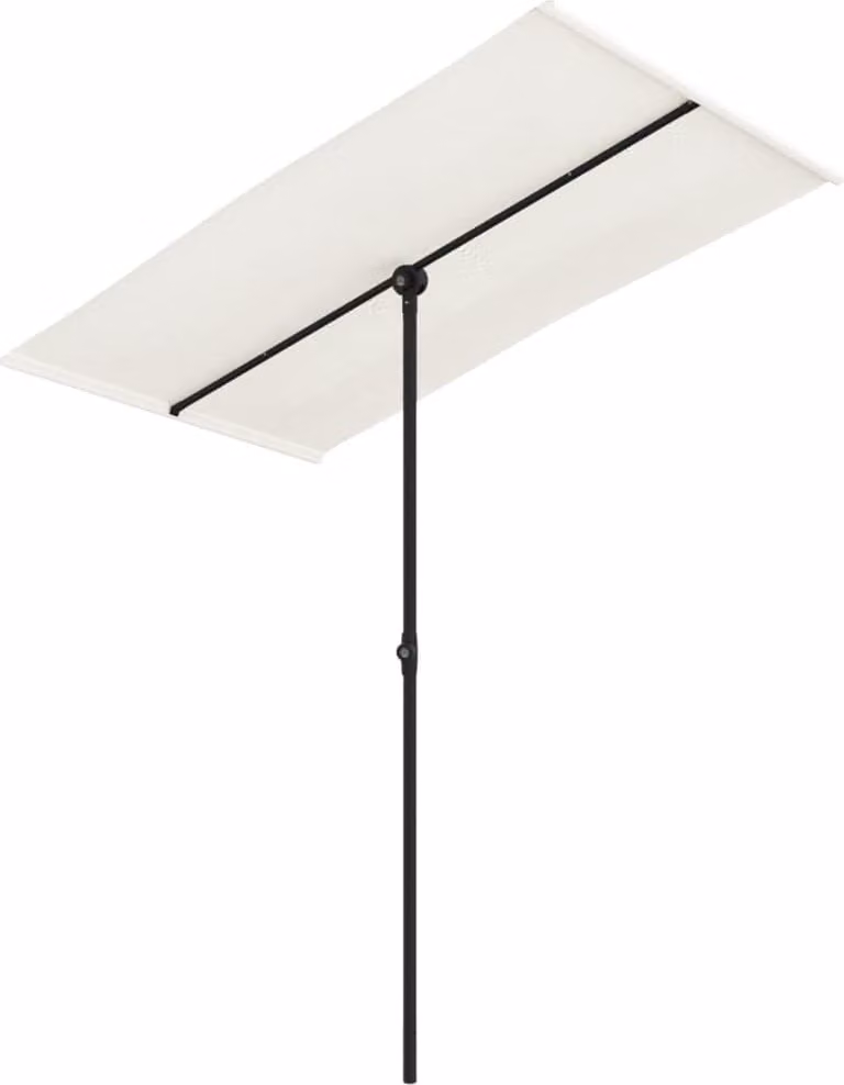 Ombrellone da Esterni Palo in Alluminio 180x110cm Bianco Sabbia
