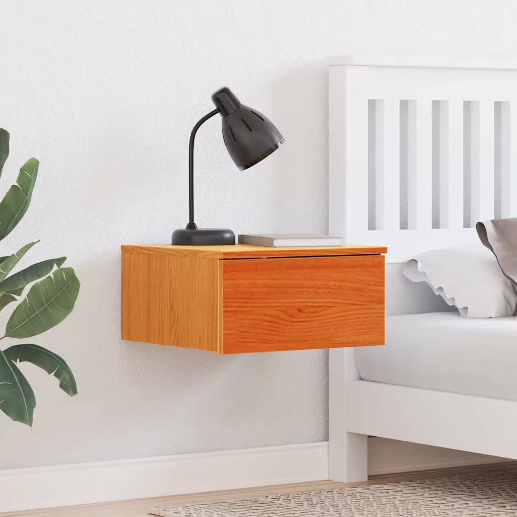 Set di 2 comodini vidaXL in legno di pino marrone cerato L: 37 cm, P: 35 cm, H: 18,5 cm