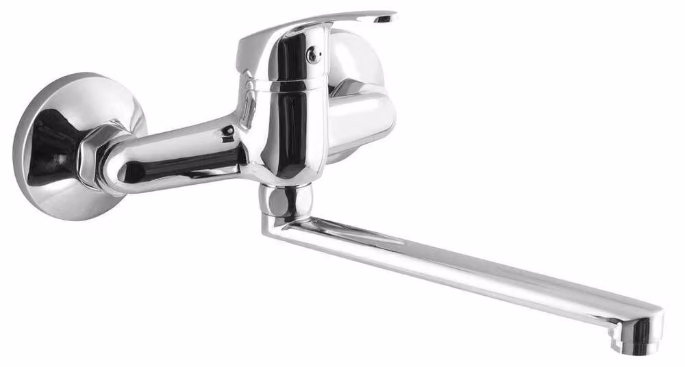 AQUALINE 35 Rubinetto da parete, bocca piatta da 220 mm, cromato