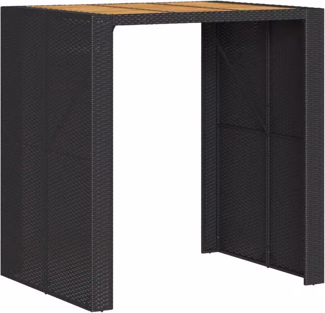 Tavolo Bar da Giardino | Tavolino da esterno Piano in Acacia 105x80x110 cm Polyrattan