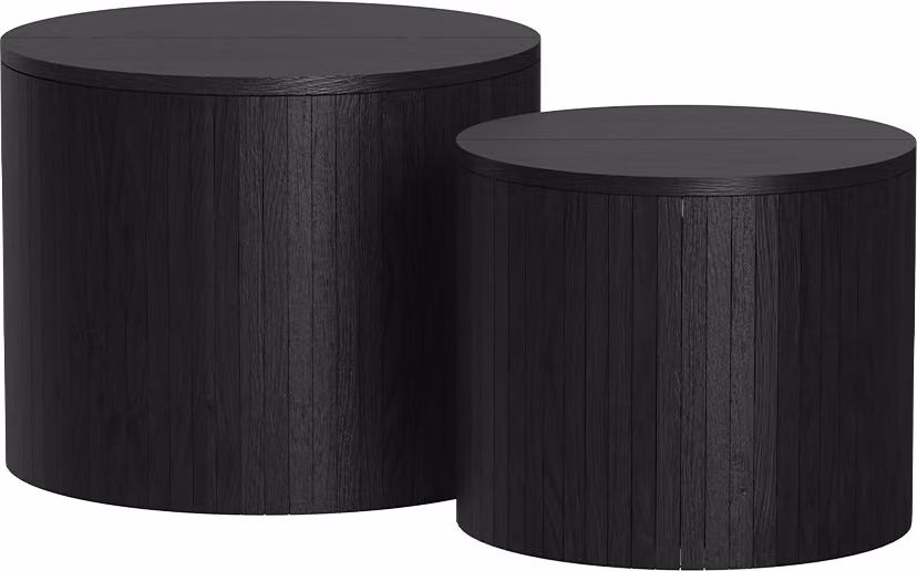 Set di tavolini Vicco Tavilo Quercia/nero 48 x 48 cm 2 parti, Model 55194