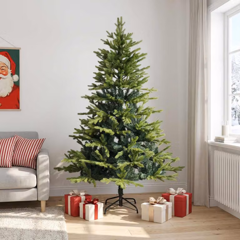 vidaXL Albero di Natale Artificiale con Rami Pieghevoli 210 cm