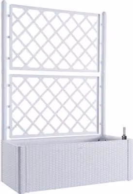 Fioriera con Grigliato Natural Deluxe Stefanplast Bianco L: 100 cm, P: 43 cm, H: 142 cm