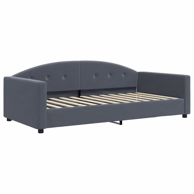 Letto singolo | Letto per adulti | Letto da Giorno Grigio Scuro 100x200 cm in Velluto