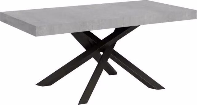 Tavolo allungabile Volantis Itamoby colore cemento con gambe antracite L/P: 180/284 x 90 cm