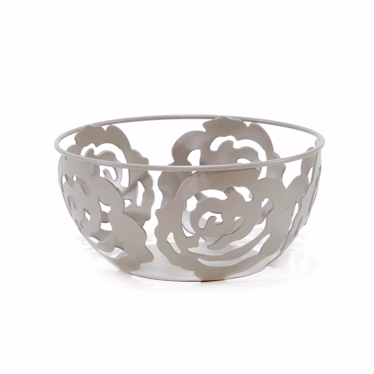 Centrotavola in metallo GUSTO CASA colore tortora Diametro: 24 cm, Altezza: 12 cm – 1