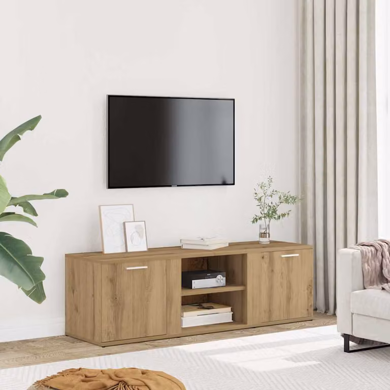 vidaXL Mobile Porta TV in Legno Rovere Marrone Moderno L: 120 cm, P: 34 cm, H: 37 cm