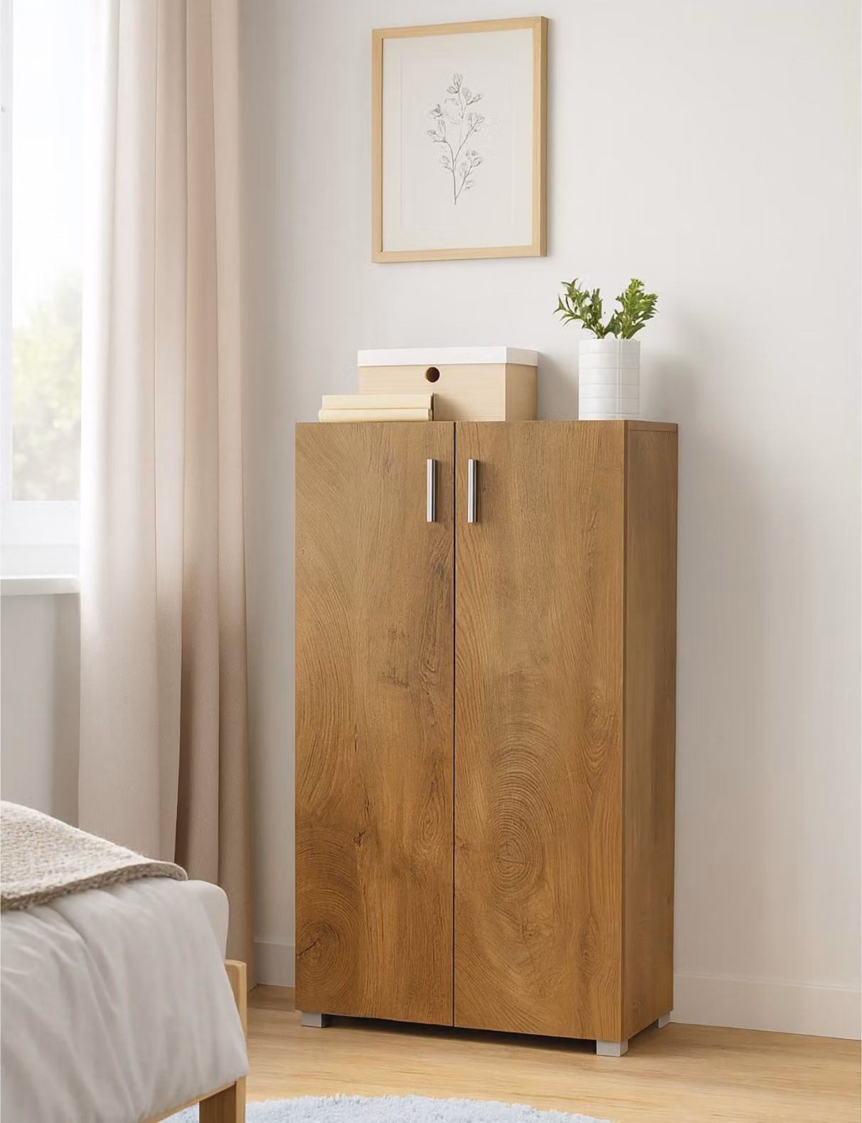 Credenza Comò con 2 ante Armadio con spazio contenitivo 60 x 115 cm