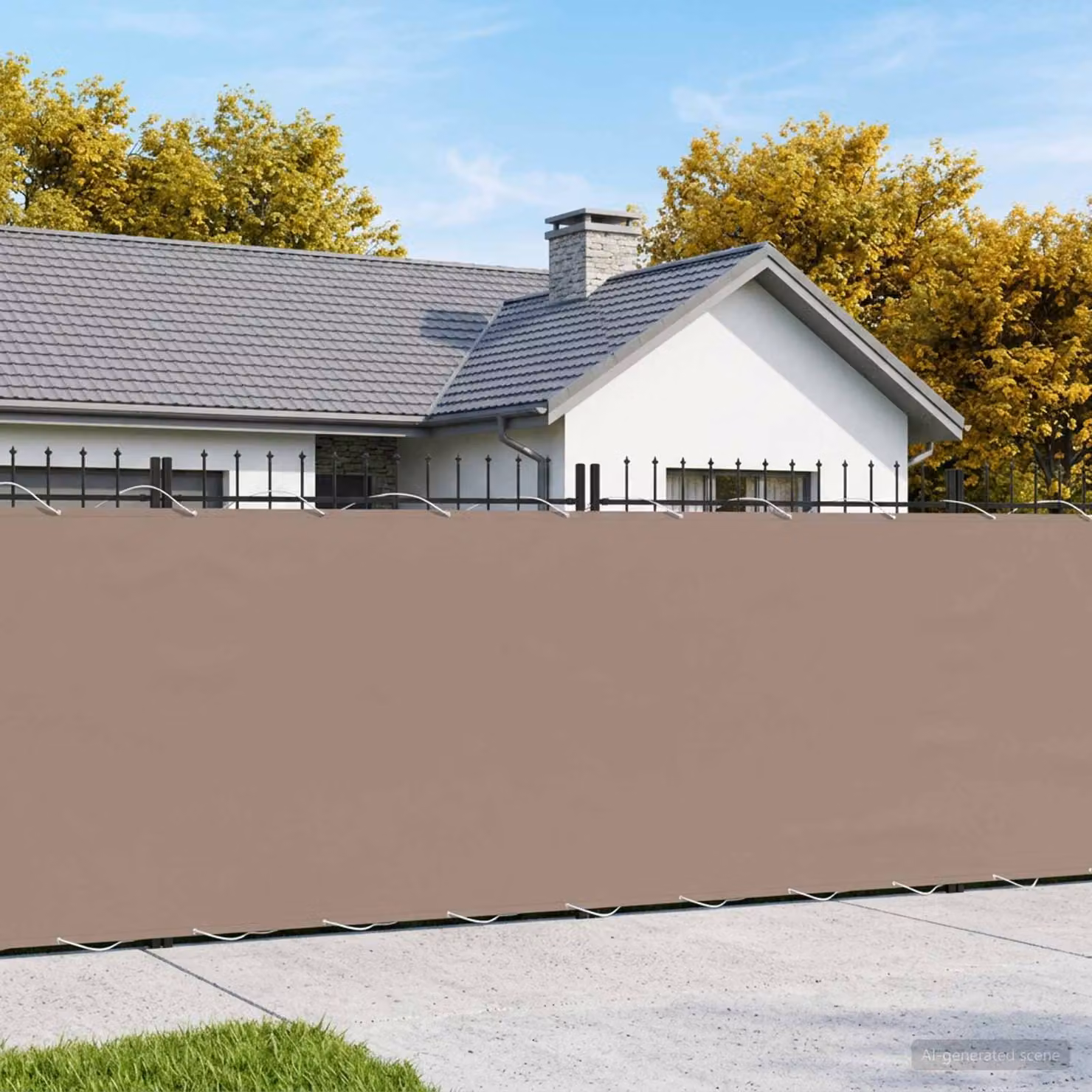 Schermo di privacy per balcone vidaXL in poliestere, beige o marrone, H: 180 cm x L: 25 m