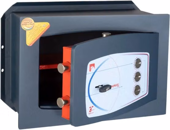Cassaforte a muro Technomax GD/4 con apertura a chiave e combinazione in acciaio, L/P/H: 39 x 27 x 20 cm