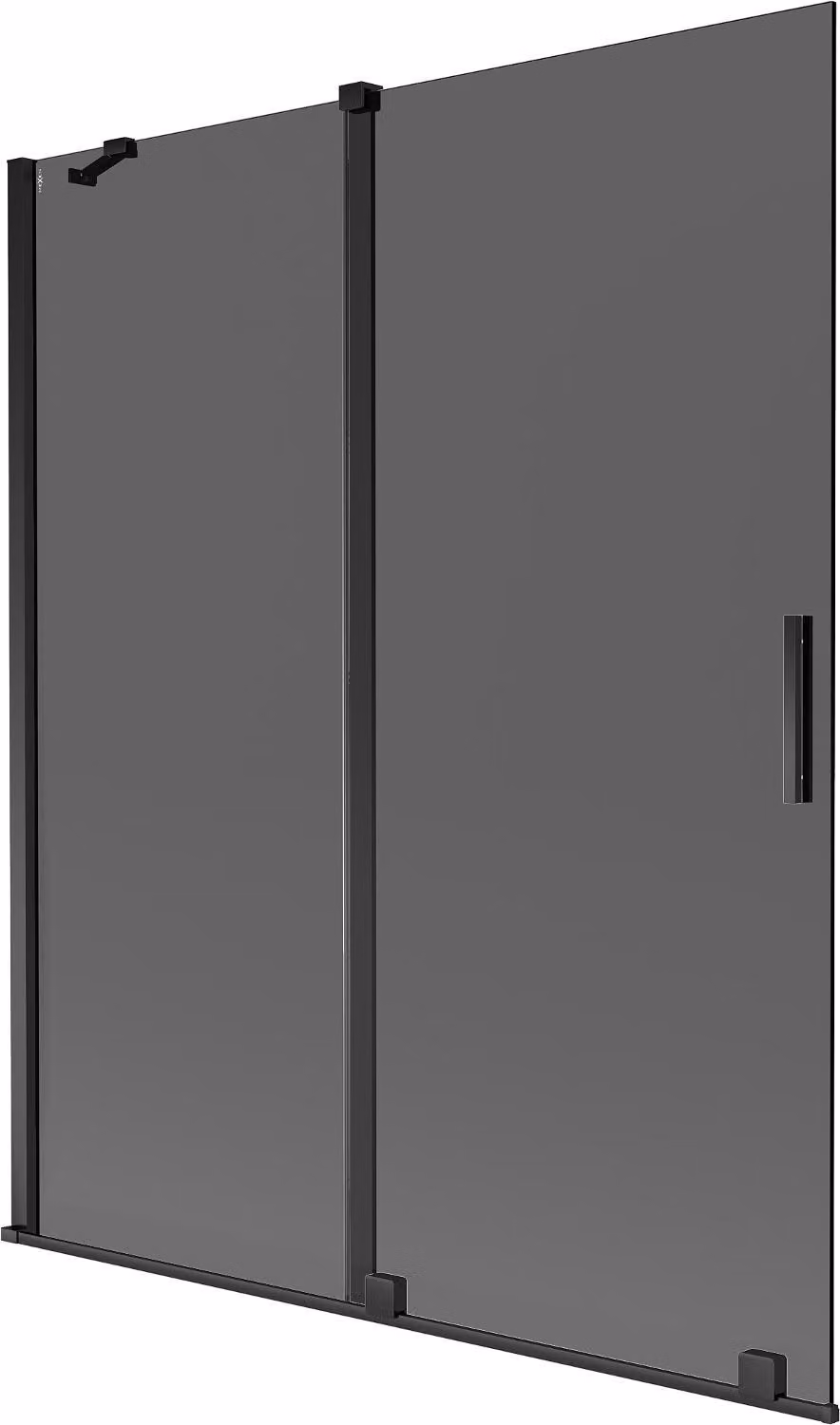 Mexen Velar paratia vasca da bagno a 2 ante scorrevole 140 x 150 cm, grafite, nero - 896-140-000-41-70