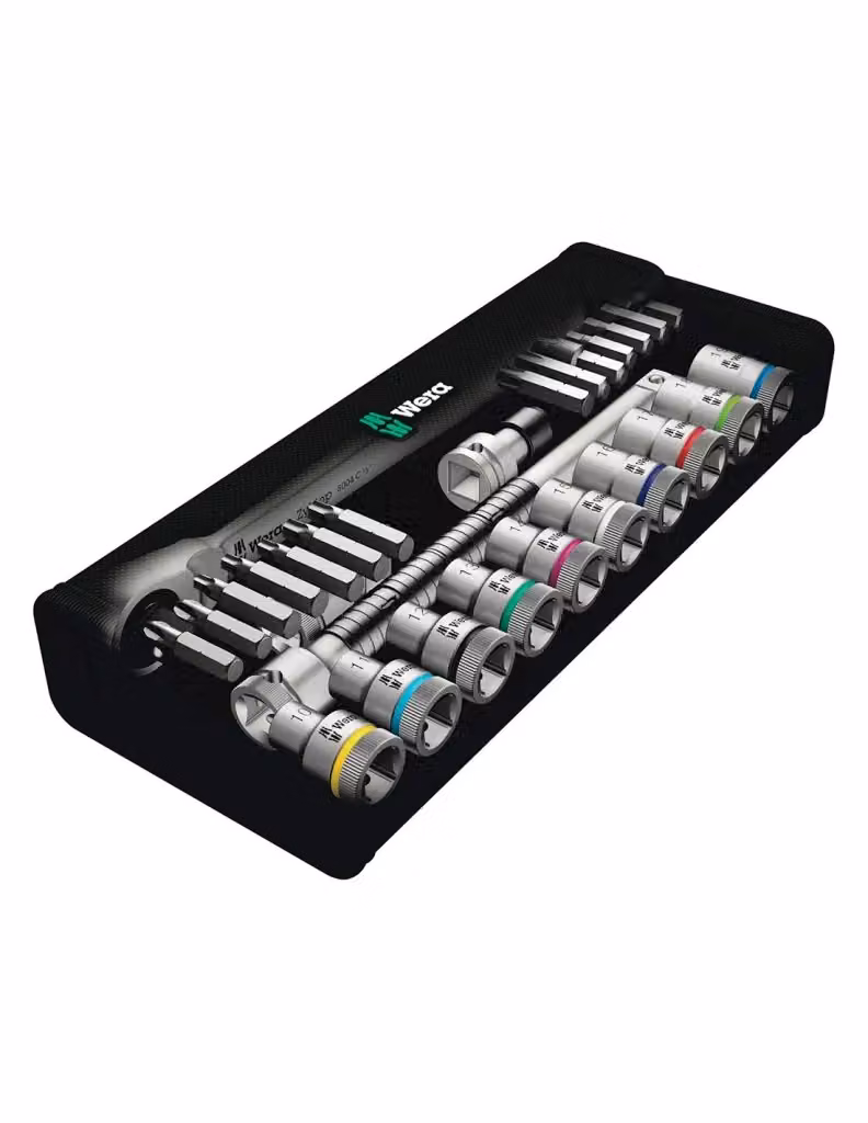 Set di bussole e inserti Wera 8100 SC 8 Zyklop 1/2" in acciaio al cromo-molibdeno e acciaio inossidabile, 28 pezzi – 2