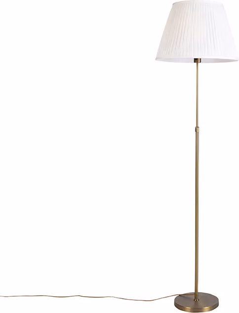 Lampada da terra marrone con paralume plissettato color crema 45 cm regolabile - Parte