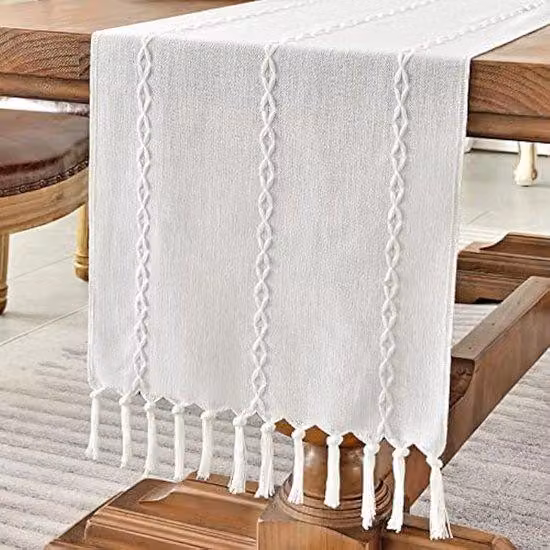 Tovaglia in cotone bianca, 240 cm, per catering, occasioni speciali e uso quotidiano