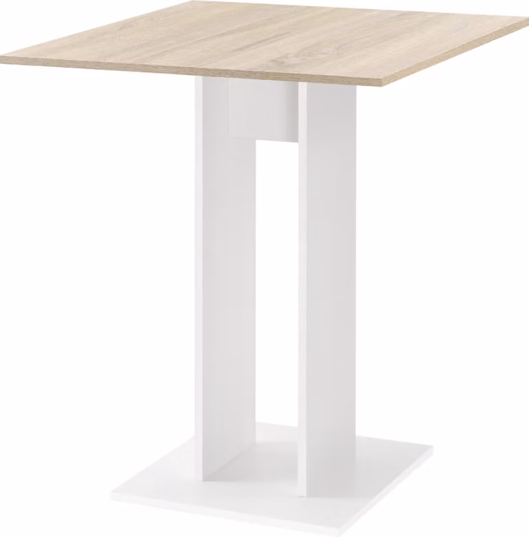 Tavolo da cucina, quadrato 65 x 65 x 78 cm Tavolo a colonna Tavolo da sala da pranzo in truciolato Tavolo da pranzo rovere/bianco [it.casa]