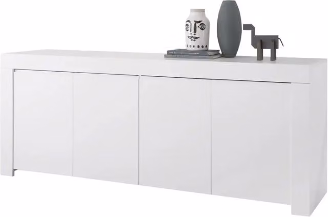 Buffet 4 porte, collezione ZEFIR, colore bianco opaco, ideale per il vostro soggiorno o sala da pranzo