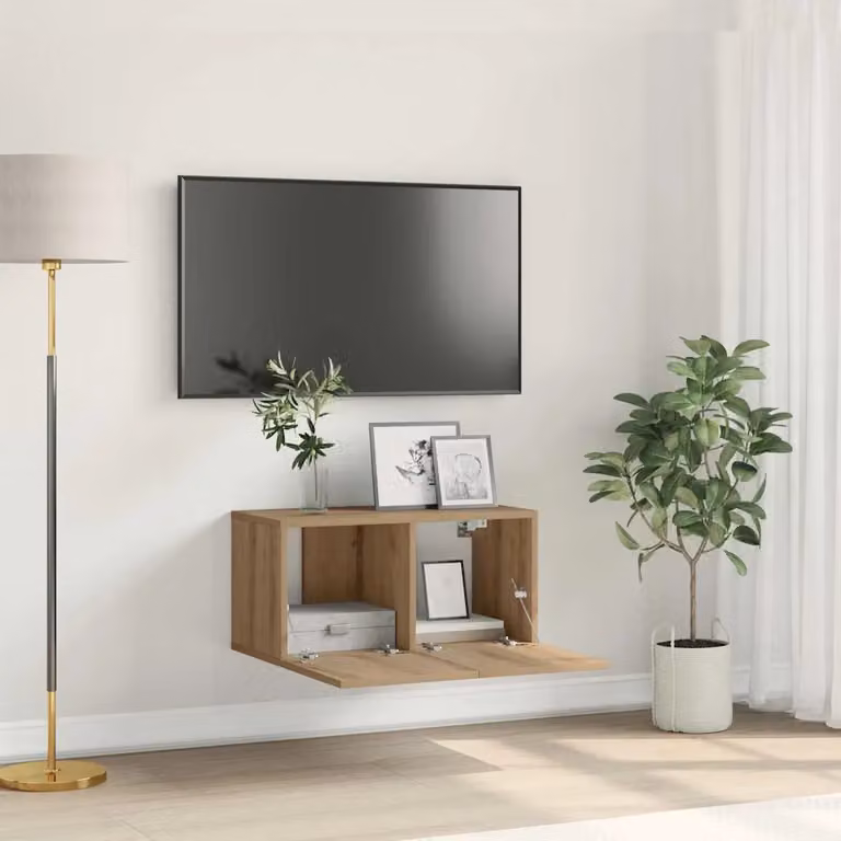 Set mobile TV moderno vidaXL in legno ingegnerizzato marrone L 60 cm, P 30 cm, H 30 cm