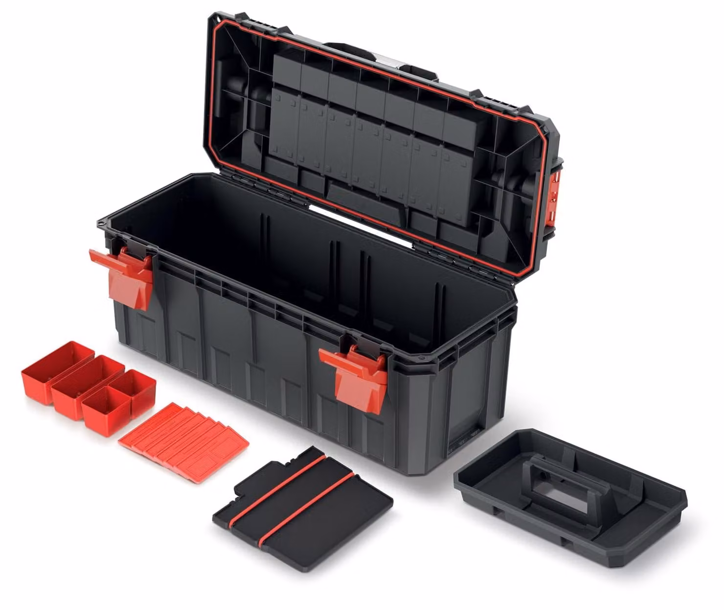 Cassetta portattrezzi in plastica - 65 x 28 x 28 cm - Peso: 3 kg - Organizer - Adatta per officina e uso domestico