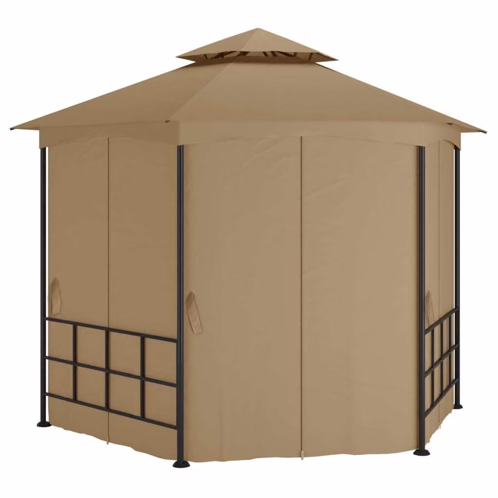 Padiglione The Living Store con pareti laterali 3,1x2,7 m Taupe