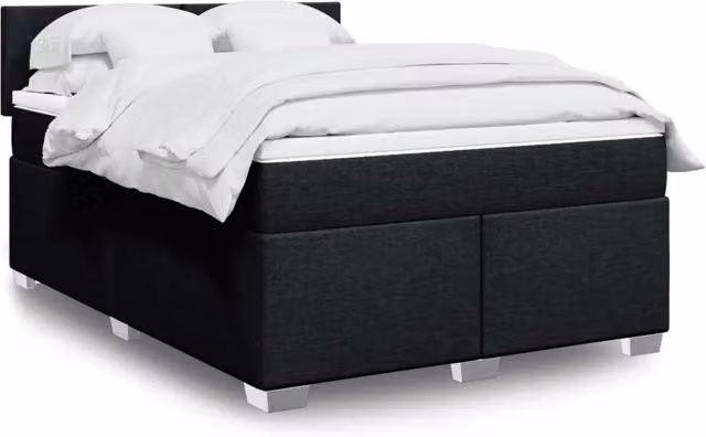 Letto Ibrido con Giroletto a Molle e Materasso vidaXL, Colore Nero e Bianco, L/P: 160 x 200 cm – 1