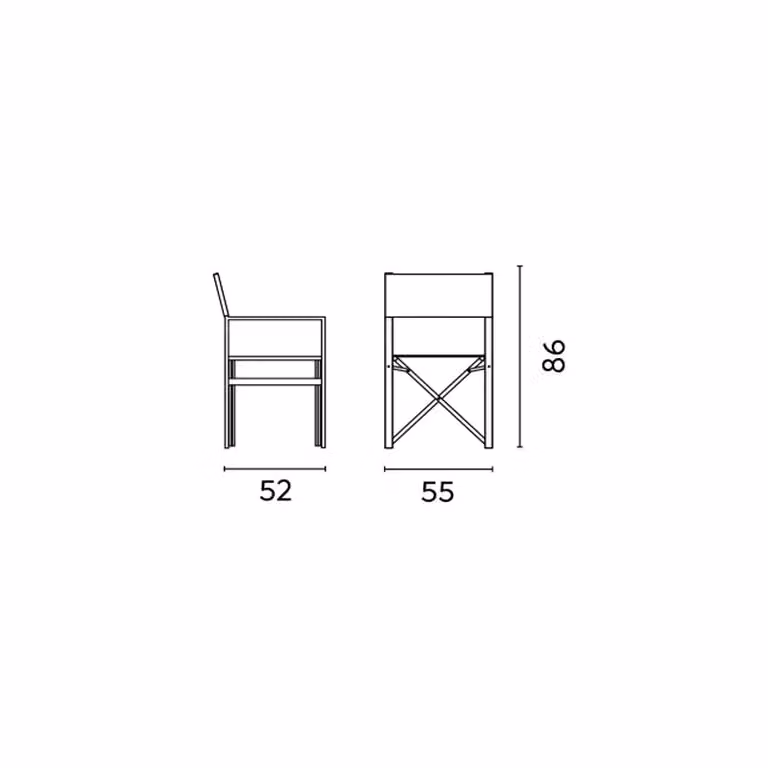 Set di 4 sedie regista Moia in alluminio bianco e textilene ecru' per giardino e terrazza