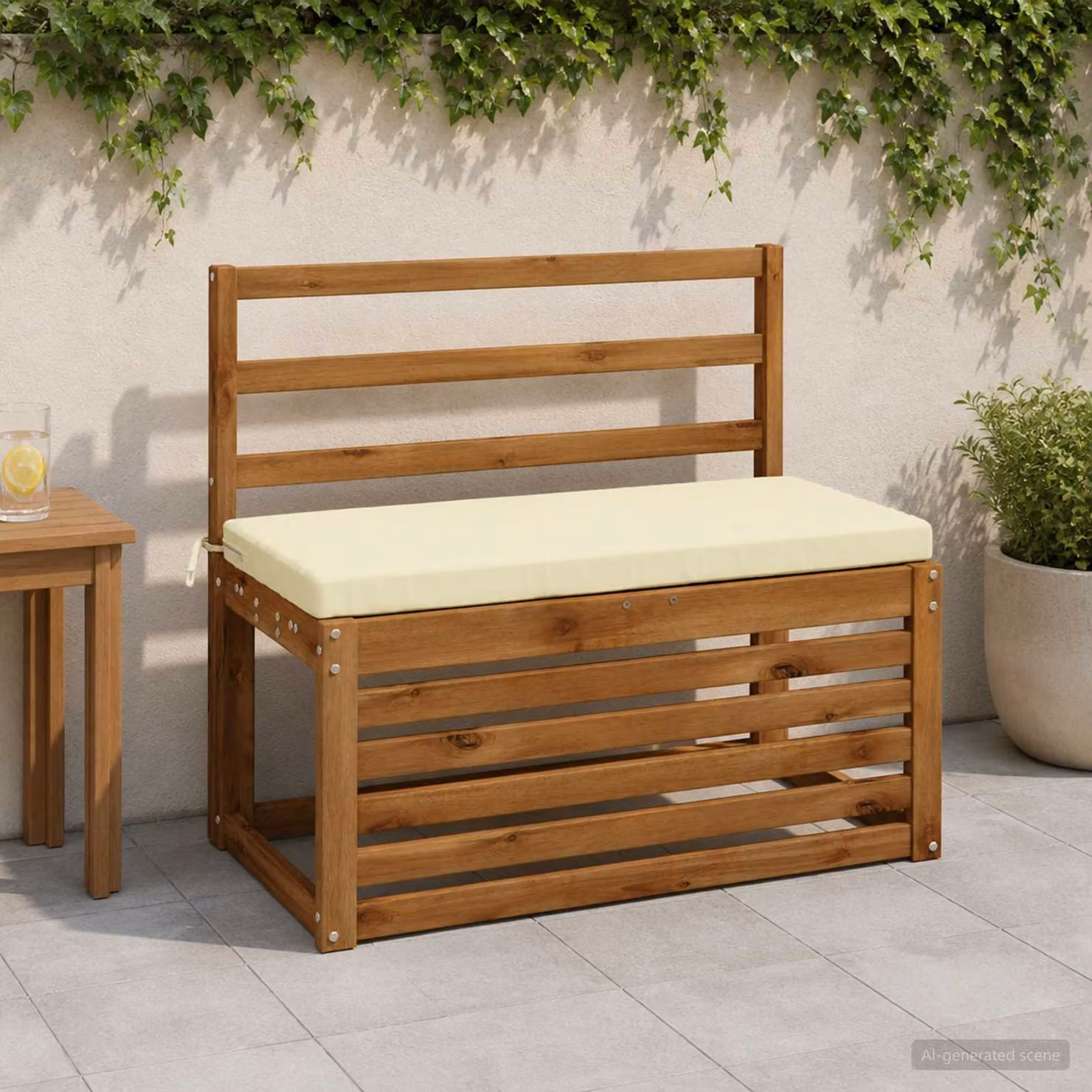 Cuscino per panchina vidaXL SOEST in poliestere beige L 60 cm x P 40 cm x H 5 cm