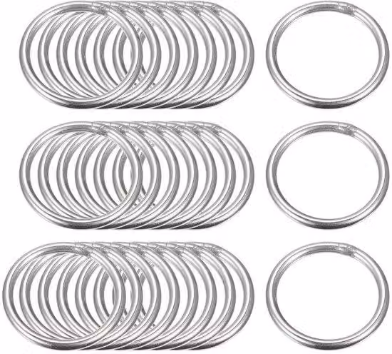 Guarnizioni O-ring metalliche, confezione da 25 pezzi - diametro interno di 30 mm - spessore di 3 mm - acciaio inossidabile - saldate senza giunture - resistenti all'abrasione e alla corrosione