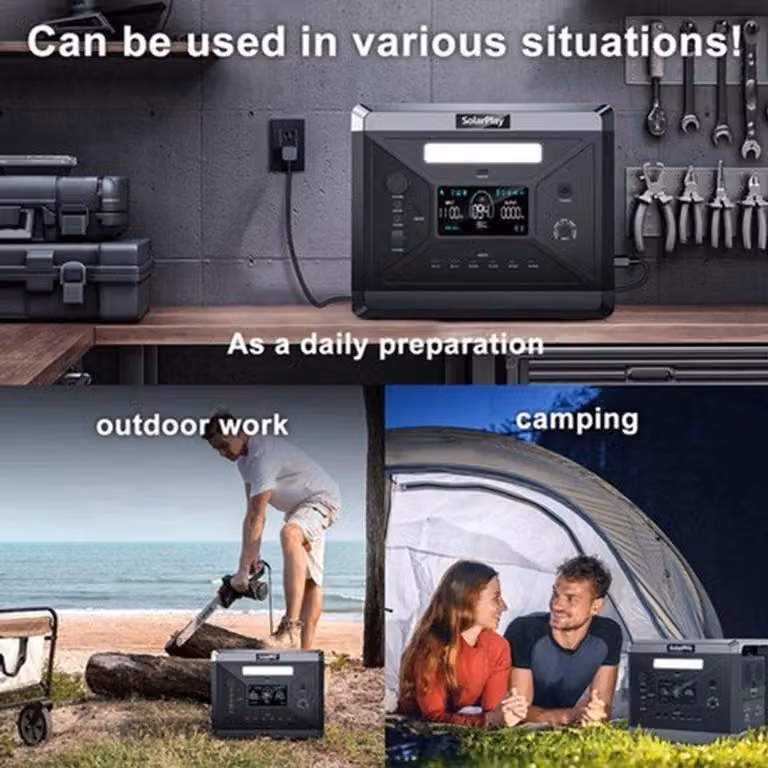 Centralina portatile – Batteria LiFePO4 da 2400W – Capacità di 2160Wh – Alimentazione di emergenza per casa e camper