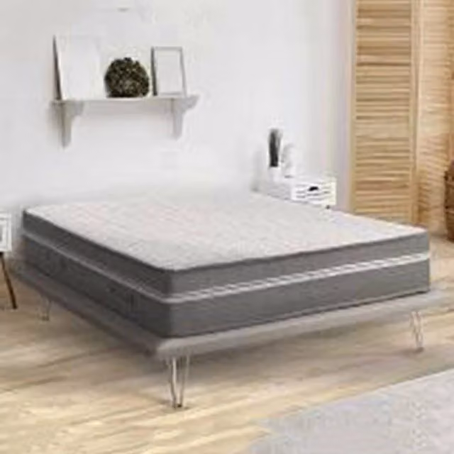 Materasso Matrimoniale Ibrido Talamo Italia con Rivestimento Sfoderabile e Regolazione della Temperatura, Grigio, L/P/H: 160 x 190 x 32 cm – 1