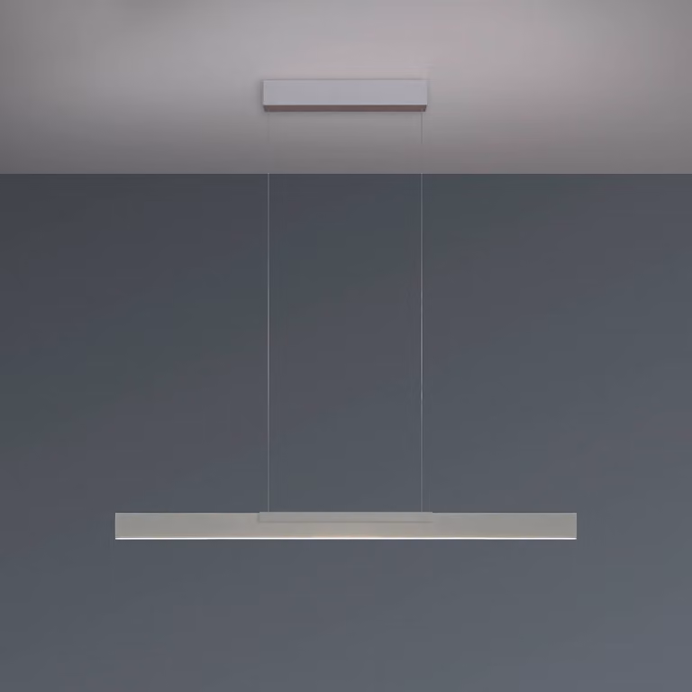 BOPP Lampada LED a sospensione Bopp Nano 2.0, lunghezza 100 cm, colore alluminio dimmerabile, Alluminio / Grigio / Zincato, Soggiorno / Sala da pranzo, Alluminio, Moderno