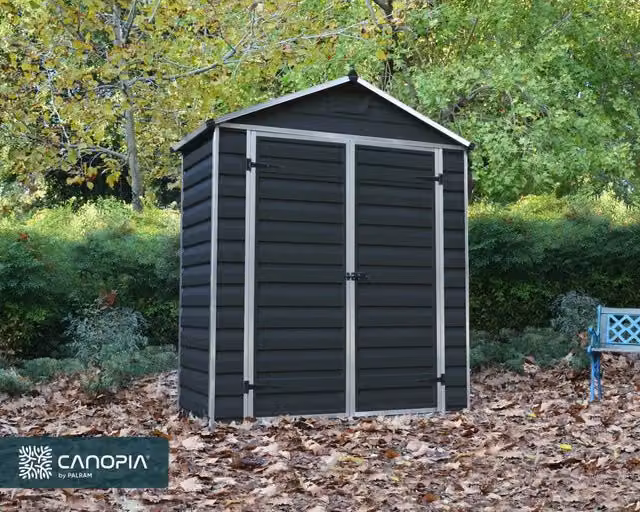 Casetta Da Giardino in Policarbonato Skylight 90X185X217 cm Grigio Scuro