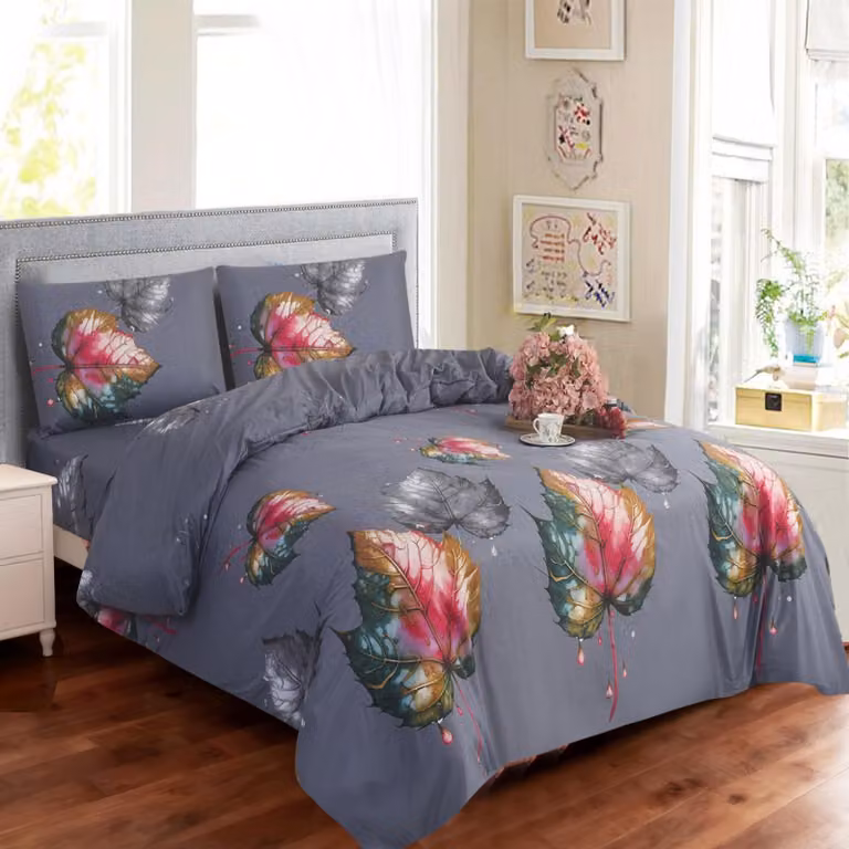 Set di biancheria da letto 4 pezzi: copripiumino, lenzuolo con angoli, 2 federe - Motivo "Twilight" 3D, ideale per l'autunno