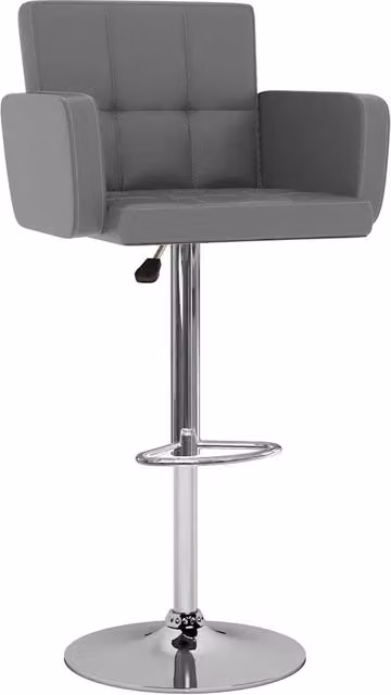 Set di 2 sgabelli da bar moderni vidaXL in similpelle grigia con struttura in metallo