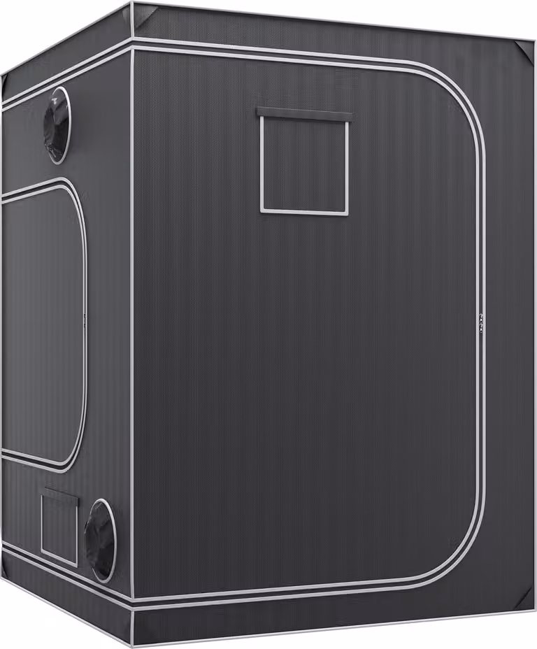 SucceBuy 5x5 tenda da coltivazione, 60'' x 60'' x 80'', tenda idroponica in Mylar 2000D altamente riflettente con finestra di osservazione, borsa per gli attrezzi e vassoio per il pavimento per la crescita di piante indoor