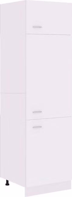 Pensile da cucina | Mobile per Frigo ¡°Lyon¡± Bianco 60x57x207 cm Legno Multistrato