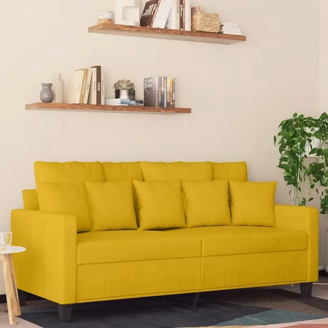 Divano a 2 Posti giallo 140 cm in Velluto 359309