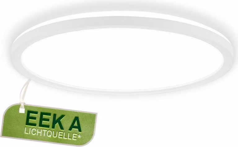 Briloner Tava A Lampada da soffitto a LED, CEE A sorgente luminosa* con 11W a 2400lm, luce piatta, luce indiretta, lampada da salotto, cucina, pannello LED, 29x3 cm, bianco
