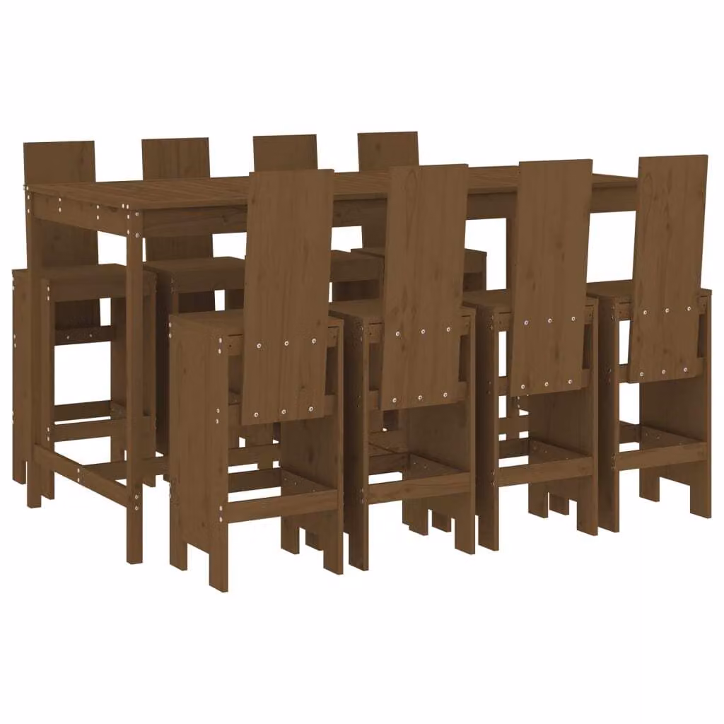Set Bar da Giardino 9 pz ambra in Legno Massello di Pino