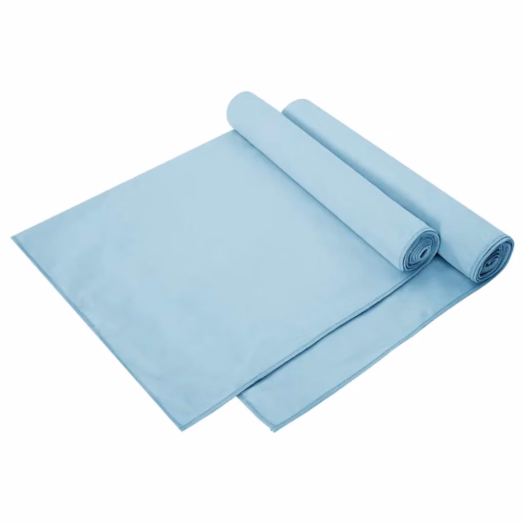 Set di 2 asciugamani sportivi in microfibra vidaXL blu, morbidi e ad asciugatura rapida, L: 140 cm, P: 70 cm