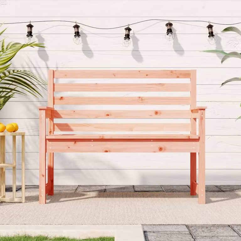 Panca da giardino vidaXL in legno massello di Douglas marrone con braccioli L: 109 cm, P: 48 cm, H: 91,5 cm