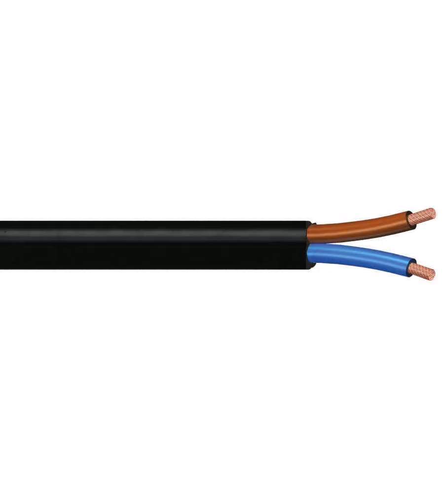 Poly Pool Cavo bipolare H03VVH2-F 2 x 0,75 mm² nero 1 metro per lampade