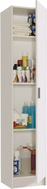 Armadio Multiuso Habitat con 1 Anta e 4 Ripiani, Bianco Opaco, L: 37,2 cm, P: 37 cm, H: 180 cm